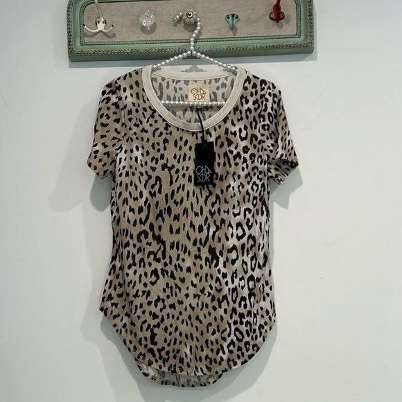 Chaser Tops - Chaser vintage jersey short sleeve high low shirttail tee animal print medium